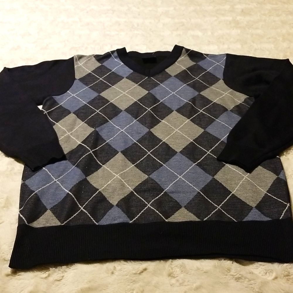 Cambridge Classics Sweater Men's Large Argyle Preppy NWOT